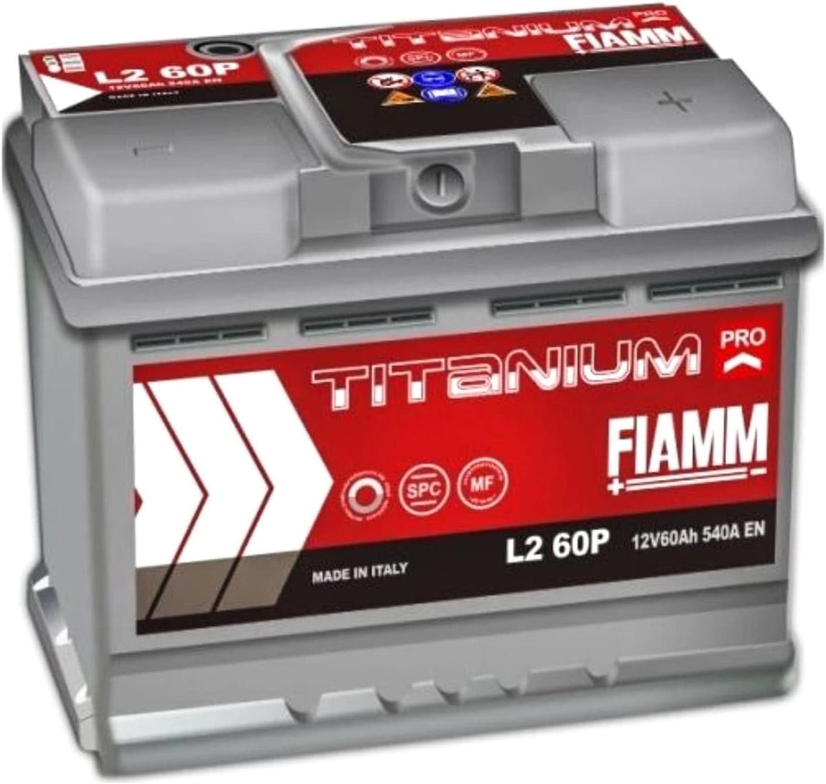 FIAMM Titanium L260 autoaccu, 60 Ah 540 A, pluspol rechts, grijs