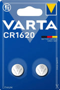 VARTA Knoopcelbatterijen CR1620, 2 stuks, Lithium Coin, 3 V, voor klokken, blauw