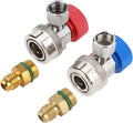 Ac R134A Snelkoppelingen, 2 Conversie Laag Hoog Set Poortadapters Koppelingen Voor Airconditioning, zilver