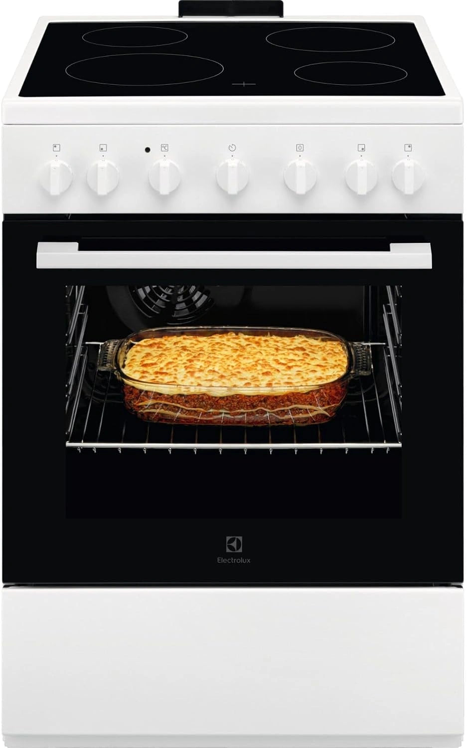 Electrolux LKR620066W Elektrisch fornuis met oven, vrijstaand, 60 x 60 cm, energieklasse A, zwart