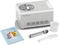 IJsmachine & Yoghurtmaker Elisa 2,0 L met zelfkoelende compressor 180w, gemaakt van roestvrij staal, ijsmaker met koel- en verwarmingsfunctie