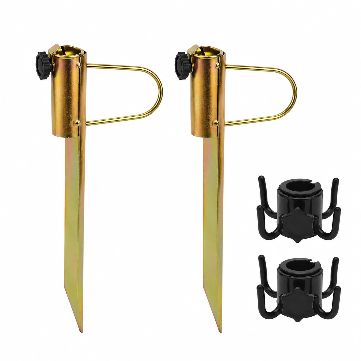 HENGBIRD Metall Rasendorn Set, 2 Stück Sonnenschirmhalter für Durchmesser 20-35 mm