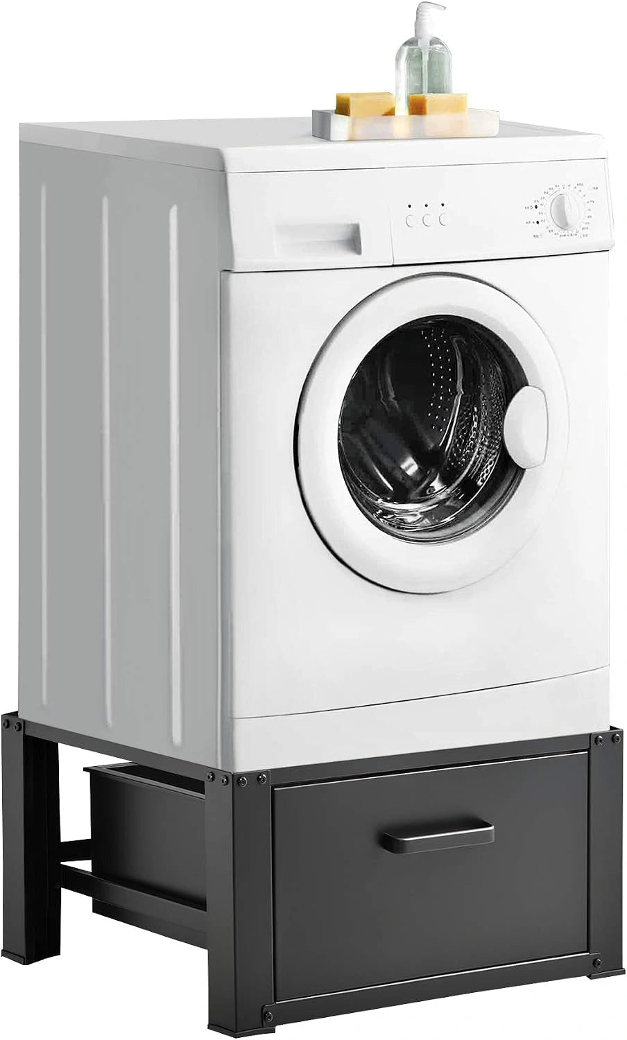 Wasmachine sokkel verhoger met lade 63x54x31 tot 150 kg zwart