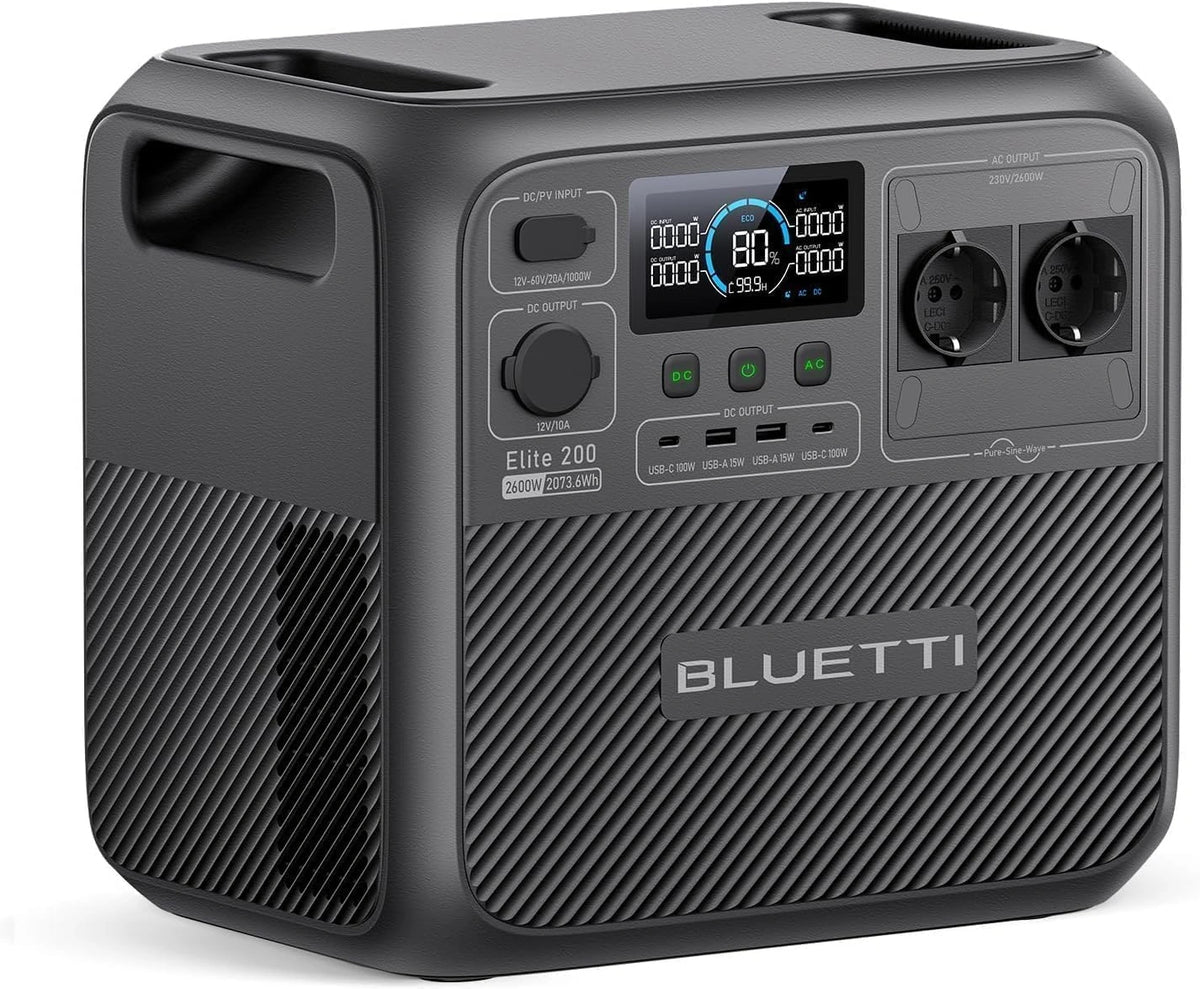 BLUETTI Elite 200 V2 Draagbaar Power Station, 2073,6Wh LiFePO4-batterij, bruin