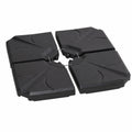 Outsunny Schirmständer Set, 4-teilig, Füllbar mit Sand oder Wasser, Schirmgewicht bis 18 kg, Passend für Ampelschirme, HDPE, Schwarz