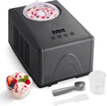 SPRINGLANE Emma IJsmachine 1,5 l met zelfkoelende compressor 150 W, van roestvrij staal met uitneembare ijshouder, incl. receptenboekje (antraciet