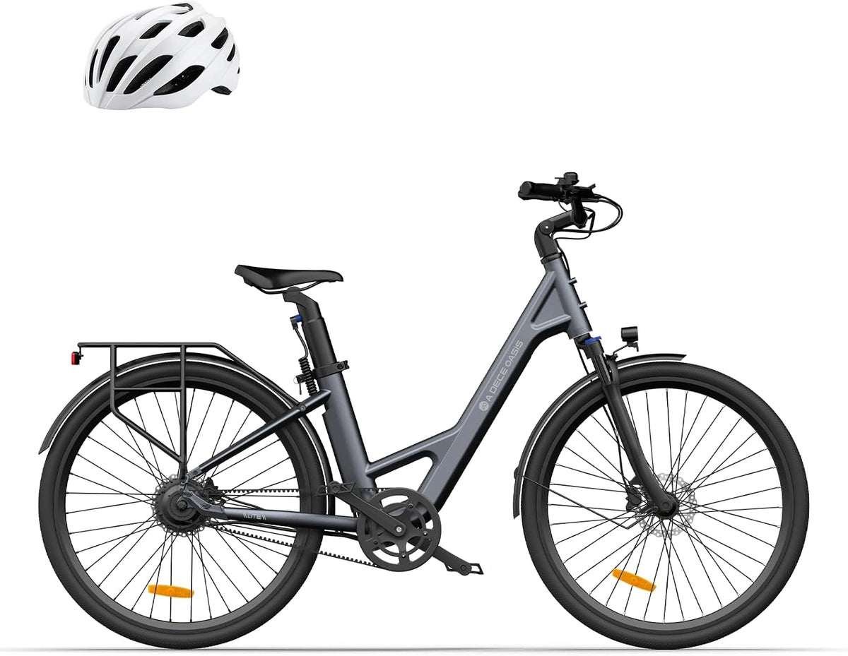 A Dece Oasis ADO E-bike 28 inch E-bike Air 28 elektrische fiets, 345,00 Wh accu, ebike dames en heren, 1 versnelling, momentensensor, riemaandrijving