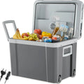 Tectake® 2-in-1 Elektrische Koelbox en Warmhoud Box, 35 Liter, 52,5 x 35 x 40 cm, Handvat en Wielen, 12V & 230 Volt Aansluiting