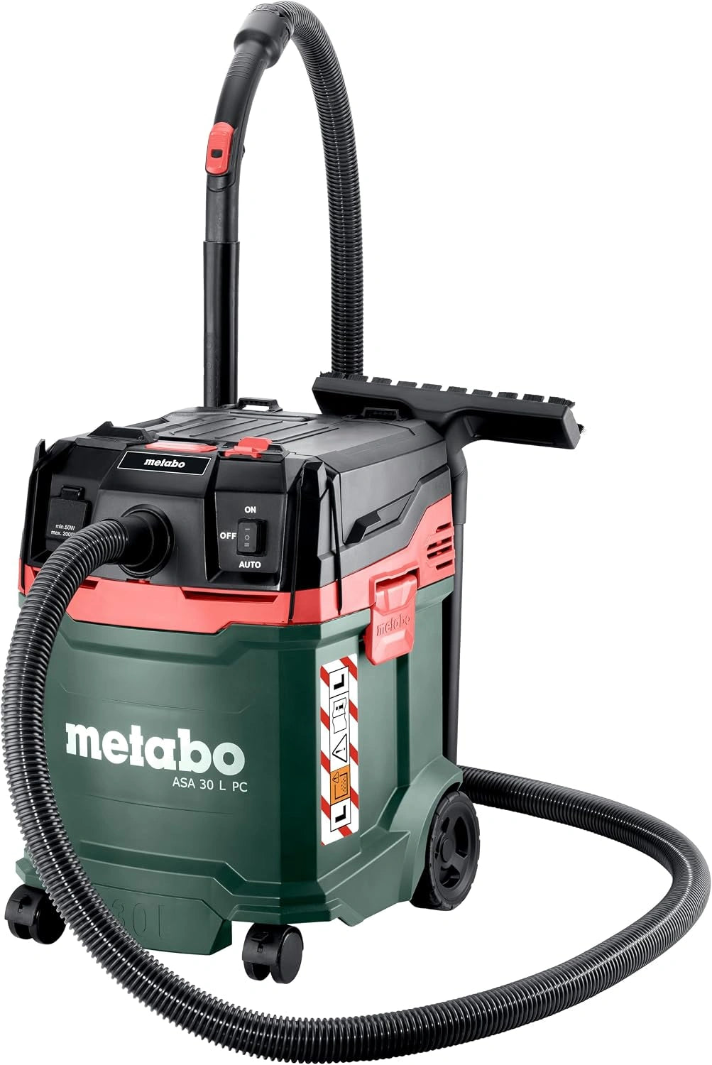 Metabo ASA 30 L PC Alleszuiger, 1200W Nat- en Droogzuiger voor Stofklasse L, zwart/grijs