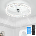 VOLISUN Platte plafondventilator met verlichting en afstandsbediening, moderne plafondventilator, 50 cm, inbouwmontage, 3000 K-6500 K