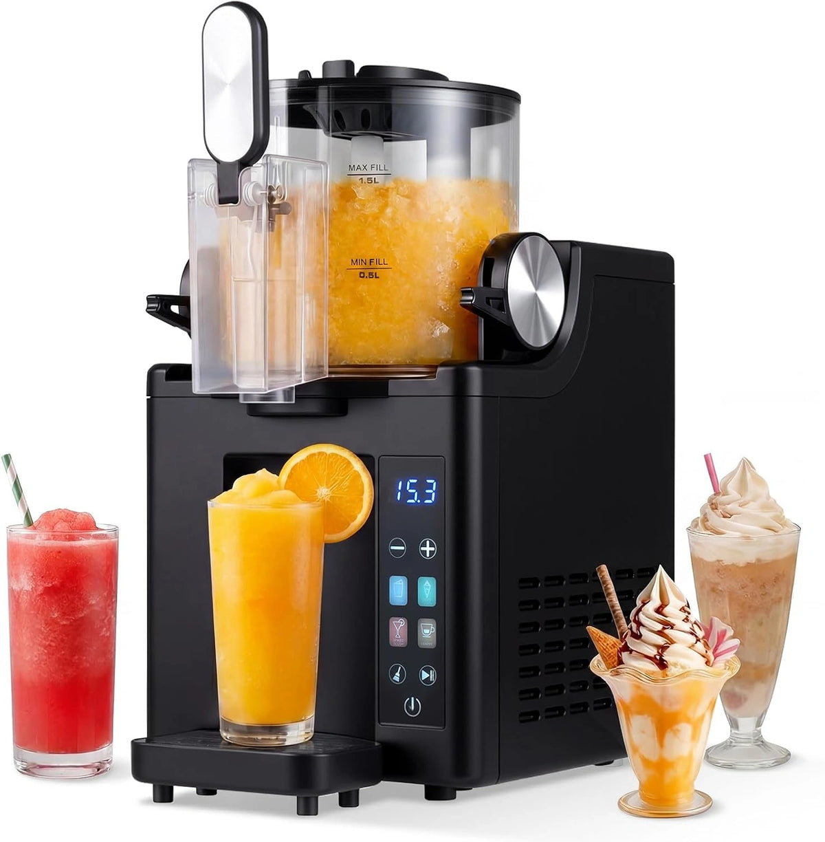 COSTWAY 1,5 l slushmachine, geen ijs nodig, zwart