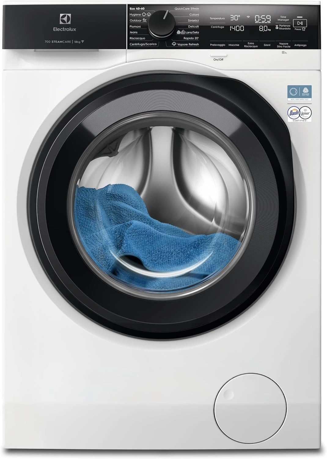 Electrolux Wasmachine met voorlader, 12 kg, EW7F412A, energieklasse A, zwart