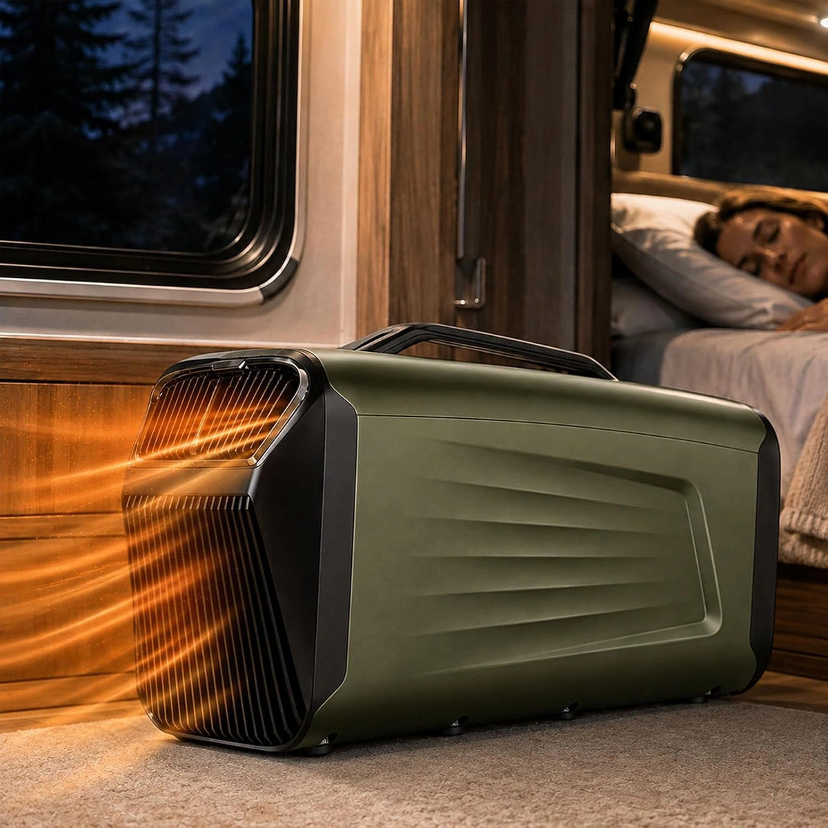 Draagbare 4-In-1-Airco, Mobiele Airco Voor Koelen En Verwarmen groen