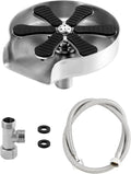 QWORK® 304 roestvrijstalen glazenwasser, automatische glazenwasser, bekerspoeler, glazenspoeler, voor gootsteen, bar, zilver/zwart