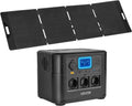 VEVOE Draagbaar powerstation 1800 W 1008 Wh zonne-generator met 200 W, zwart