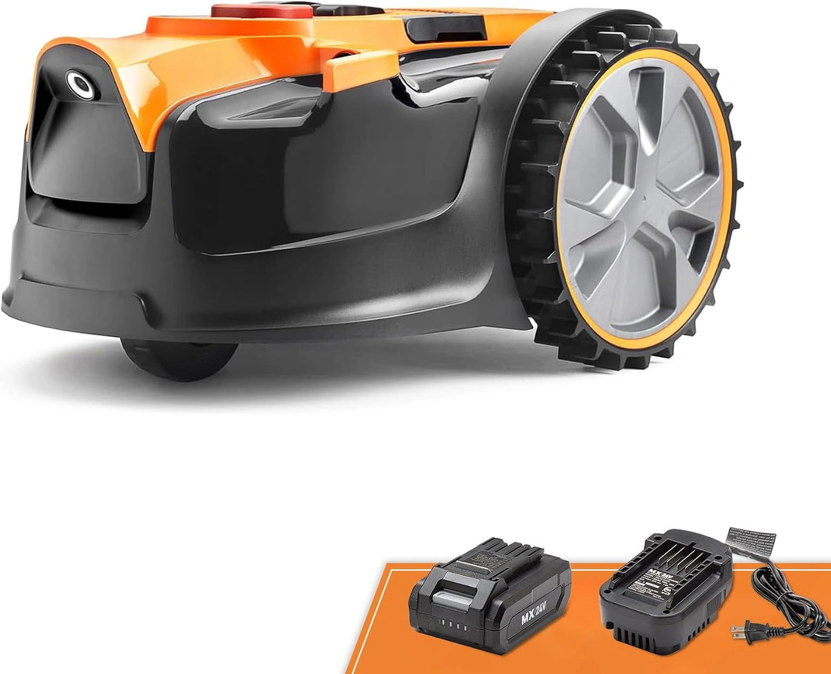 Lawnmaster OcuMow® Robotmaaier, draadloos, 80 m², grasmaaier, robot met 2 Ah accu, compact model, instapmodel zonder begrenzingskabel, bruin