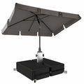 4smile Balkon-Sonnenschirm Set, rechteckig 200 x 125 cm mit Ständer und Hülle, knickbar und höhenverstellbar, Farbe Taupe