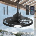 Plafondventilator voor buiten met licht en afstandsbediening, IP65 waterdicht, ledlamp met ventilator voor tuin en terras, dimbaar
