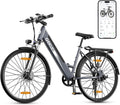 Elektrofahrrad, 26-27 inch, Reichweite 90-100 km, 250 Watt Leistung, met Korb, scherm en APP., zilver/zwart