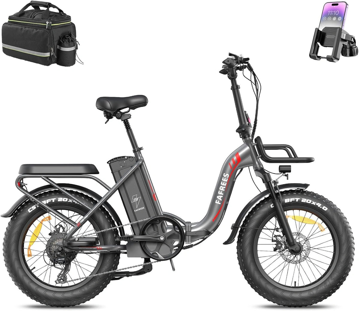Fafrees Elektrische fiets 1080 Watthour, opvouwbare elektrische fiets 48V 22,5Ah verwijderbare batterij