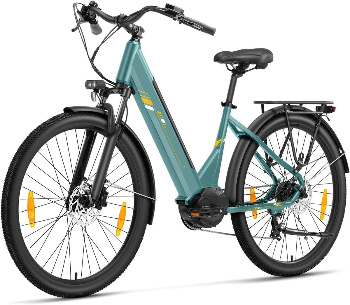 Touroll Urbano Elektrische fiets 3, met hydraulische schijfrem, middenmotor 70 Nm, afneembare accu 13 Ah, autonomie van 120 km, zwart