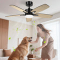 Airwit 106cm plafondventilator met verlichting, dubbelzijdige bladen, stille plafondventilator met licht en afstandsbediening