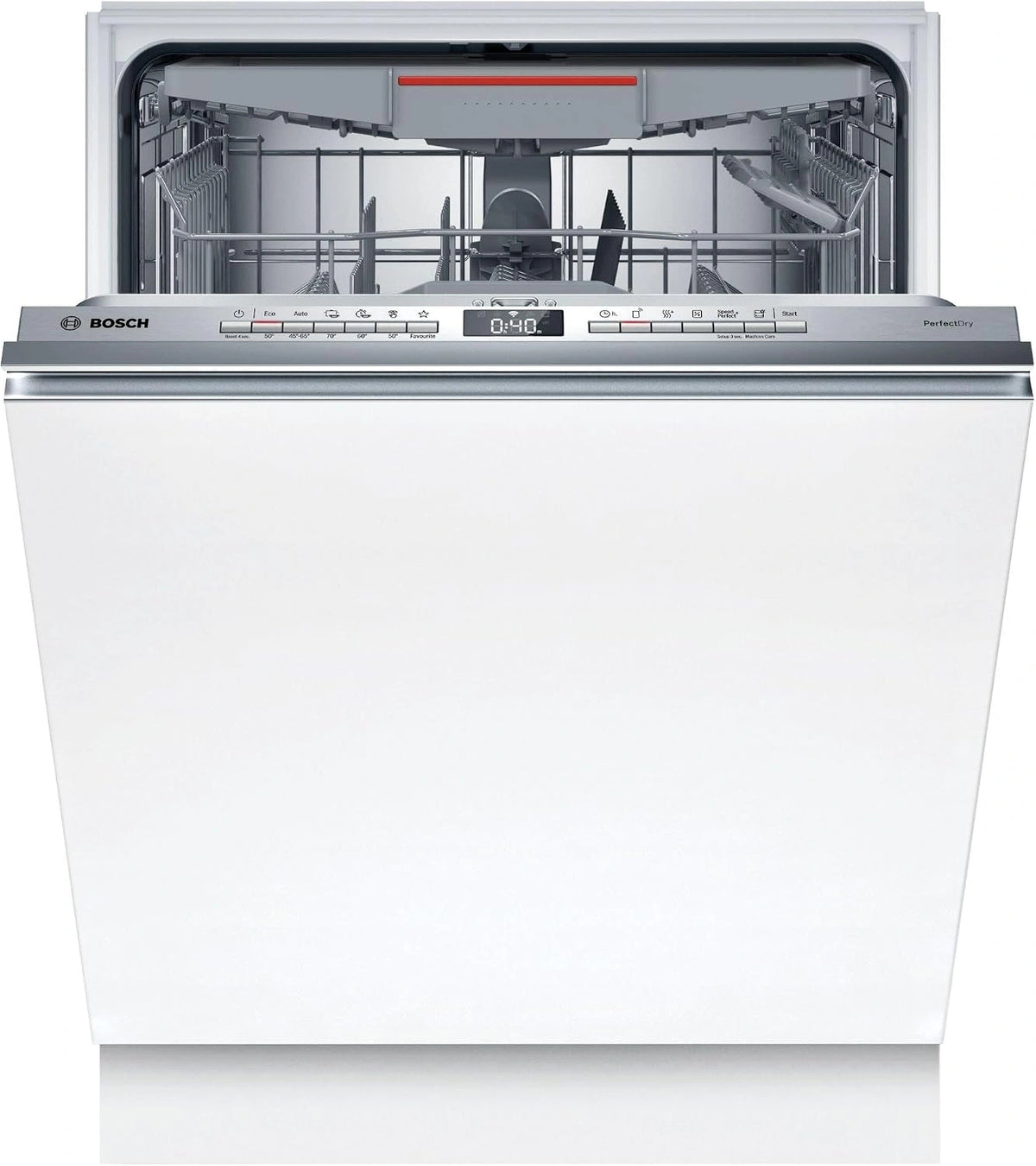 Bosch SMV6YCX02E serie 6 inbouw-vaatwasser, volledig inschuifbaar, PerfectDry, Home Connect, EfficientDry: automatische deuropening, 60 cm, zilver