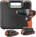 Zwart+DECKER BCD003C2K Klopboormachine 18 V, motor met 2 snelheden, variabel 0-400/1.400 omw/min, slagkracht 21.000 ipm