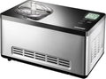 UNOLD 48845 Gusto IJsmachine, met zelfkoelende compressor, 180 W, 2 l volume, elegante roestvrijstalen behuizing, lcd-scherm, digitale timer, zwart