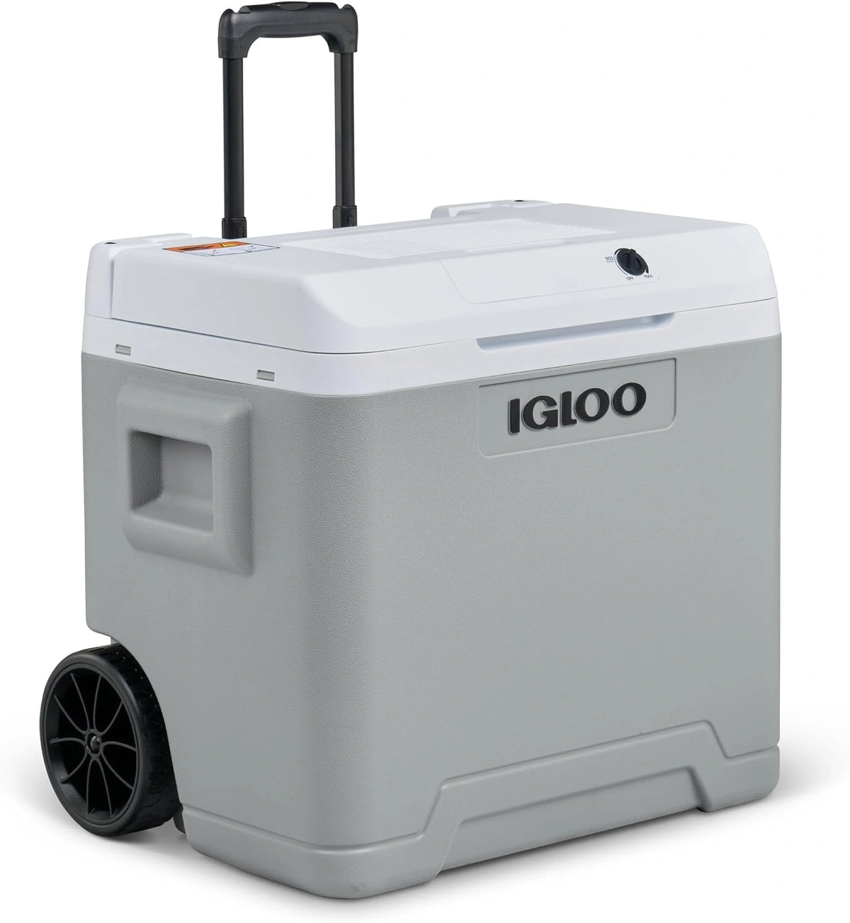 IGLOO IE42 elektrische koelbox 42 liter, 12V en 230V, Thermo-elektrische koelbox met wielen en telescoopgreep voor auto, camper