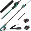 Draadloze telescopische heggenschaar, heggenschaar op stang Li-ion batterij 20 V 4 Ah/oplader, lemmetlengte 45 cm, capaciteit: 15 mm