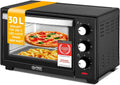 TZS First Austria, Minibakoven 30 liter 1600W, Mini Oven traploze temperatuurregeling tot 230°C, Minioven 60 min. timer, 3 inschuifhoogtes