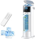 Mobiele airconditioning, 4-in-1 luchtkoeler met waterkoeling, airconditioning zonder afvoerslang, tank van 900 ml, 3 ventilatorstanden, led-scherm