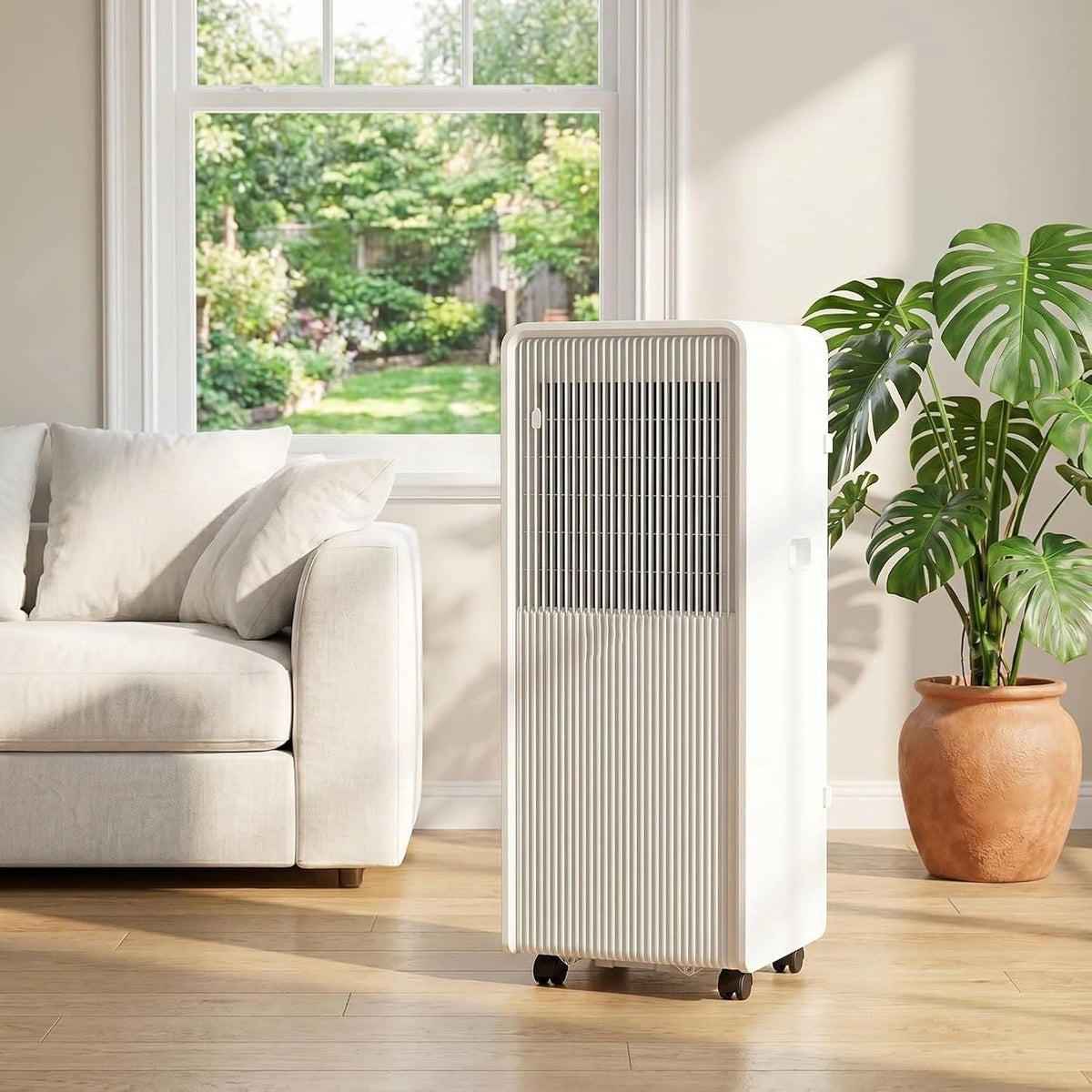 Mobiele Airco 14000 BTU slimme AC unit met snelle koeling ontvochtiger stille slaapmodus oscillatie raamkit voor grote kamers, 10000 BTU, 10000 BTU
