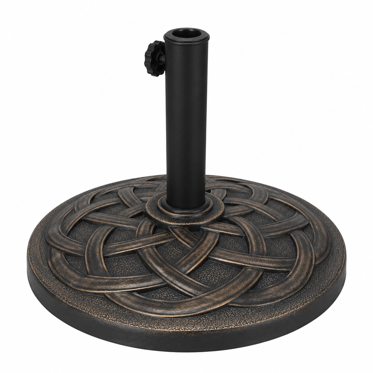 DREAMADE Harz Sonnenschirmständer, geeignet für 38mm/48mm Schirme, stabiler Schirmhalter für Balkon und Garten, bronzefarben