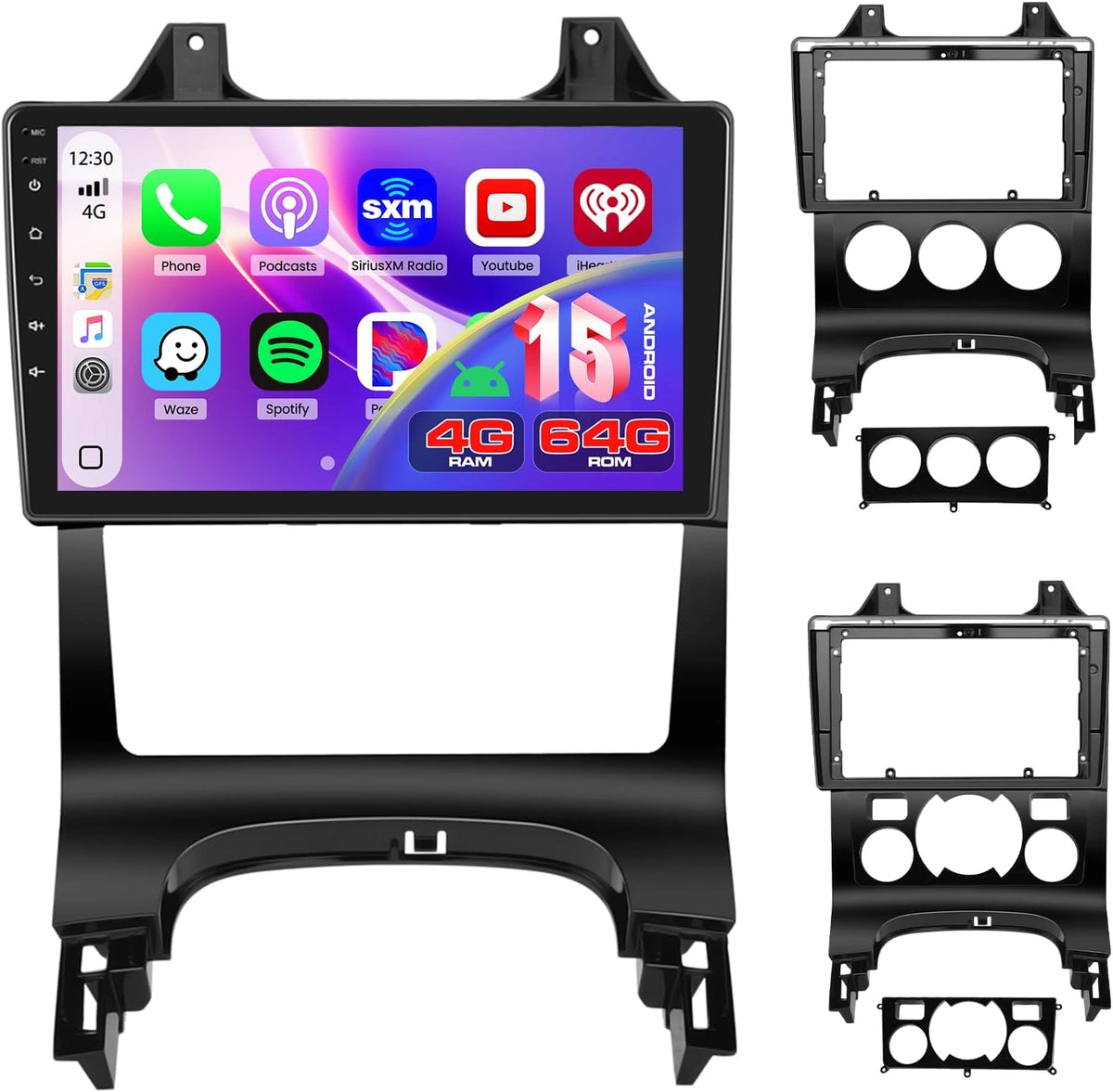 Inefala 4+64G Android 15 autoradio voor Peugeot 3008 2009-2015 met draadloze CarPlay Android Auto, 9-inch scherm, ondersteunt FM, RDS, 32EQ, GPS