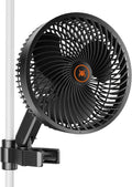 Spider Farmer Grow ventilator met clip, 10-traps bediening via knop of GGS Smart App (app-besturing alleen met GGSset), EC-motor, oscillerend, IP54