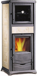 Houtkachel Nordica Rossella Plus oven EVO Liberty Perkament 7112384, grijs
