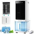 3-in-1 Raamloze Draagbare Airconditioners Met 25 L Afneembare Tank, Bevochtigende Swamp Cooler Met 3 Snelheden, 12 Uur Timer & 90° Oscillatie