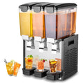 VEVOR Commerciële drankdispenser, 3 tanks 10 l/10,6 QT per tank sapdispenser, 440 W roestvrijstalen ijsthee-drinkmachine met 15-40 graden Fahrenheit