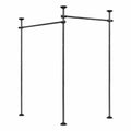 Modularer Raumteiler Paravent Gestell, Freistehende Trennwand ohne Vorhang, Sichtschutz für Wohn- und Schlafzimmer oder Büro, Schwarz, Höhenverstellbar 227-312 cm, Breitenverstellbar 71-290 cm