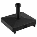 GOPLUS Rollbarer Sonnenschirmständer, Quadratische Halterung für Stangen 32/48mm, Befüllbare Basis mit 4 Rollen