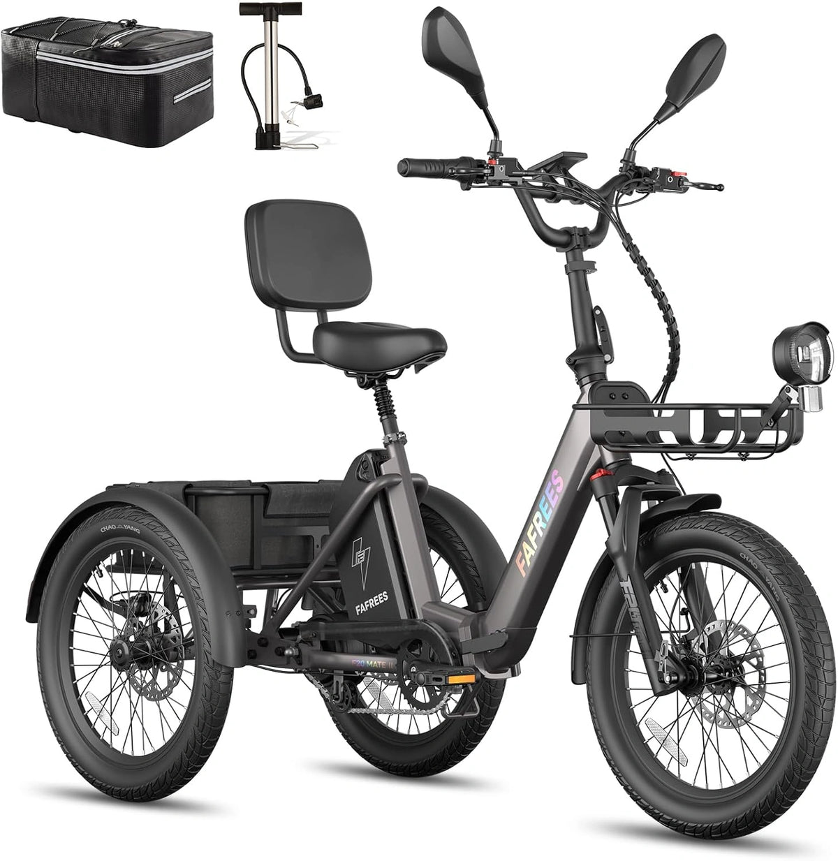 Fafrees F20 Mate E Bike Driewieler voor senioren en volwassenen, 25 Ah, 48 V [officieel] Pedelec heren e-bike dames elektrische fiets 3 wielen 65 N.m