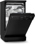 Klarstein Velaire Vaatwasser 45cm, Vrijstaand, 10 couverts, 9 programma's, stil 42 dB, B Energy Class, AquaStop, Kinderslot, Compact Ontwerp, zwart