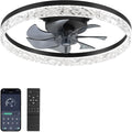 ZMISHIBO Plafondventilator met verlichting, Ø 50,8 cm, 3000 K-6500 K, traploos dimbaar, 6 snelheden, timer, app en afstandsbediening