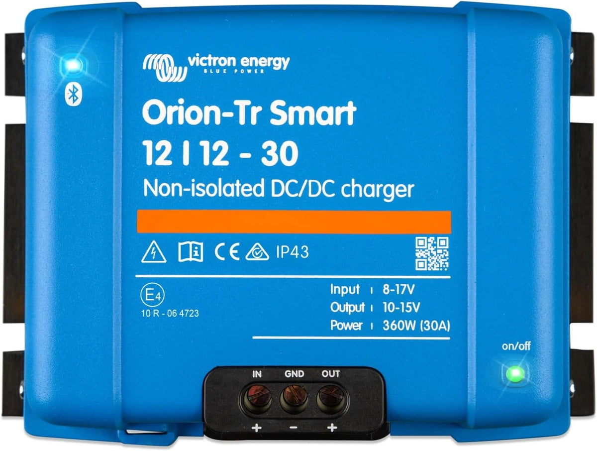 Victron Energy Orion-Tr Smart 12/12-Volt 30 amp 360-Watt DC-DC Acculader, Niet-geïsoleerd (Bluetooth), blauw
