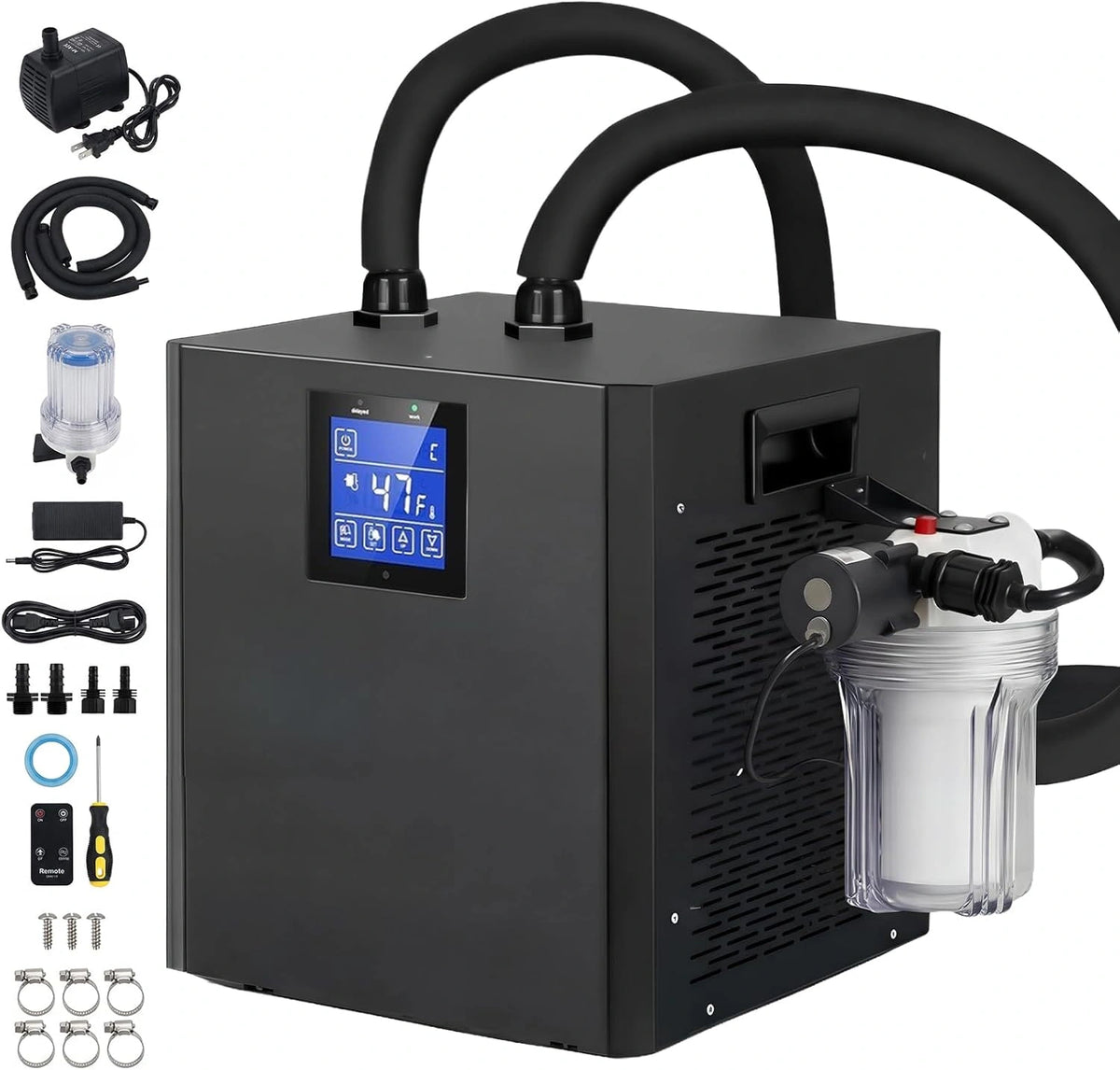 IJsbadkoeler, 1/3 pk water chiller kit voor ijsbad, ijsbadkoeler, 300 l, waterkoeler, ijsbadkoeler, aanraakscherm