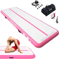 Air Track Gymnastiekmat, 10/15/20 cm dik, 2/3/4/5/6 m, met elektrische pomp, voor thuis, wit/roze