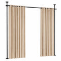 Moderner Raumteiler mit Vorhangstange, freistehend, geeignet für Wohnzimmer, Schlafzimmer oder Büro, schwarz, Höhe 227-312 cm, Breite 71-178 cm