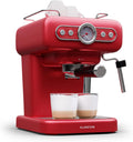 Klarstein espressomachine met melkschuimer, 1,2 liter retro mini-espressomachine met portafilter, 950 watt kleine koffiemachine
